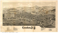 Camden, New York 1885 Bird's Eye View - Old Map Reprint