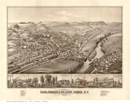 Canajoharie, New York 1881 Bird's Eye View - Old Map Reprint