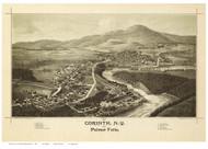 Corinth, New York 1888 Bird's Eye View - Old Map Reprint