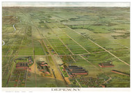 Depew, New York 1898 Bird's Eye View - Old Map Reprint