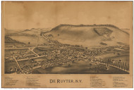 DeRuyter, New York 1892 Bird's Eye View - Old Map Reprint
