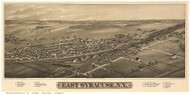 East Syracuse, New York 1885 Bird's Eye View - Old Map Reprint