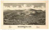 Ellenville, New York 1887 Bird's Eye View - Old Map Reprint