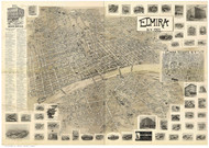 Elmira, New York 1901 Bird's Eye View - Old Map Reprint