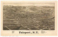 Fairport, New York 1885 Bird's Eye View - Old Map Reprint