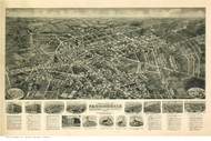 Farmingdale, New York 1925 Bird's Eye View - Old Map Reprint
