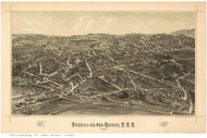 Fishkill, New York 1886 Bird's Eye View - Old Map Reprint