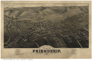 Friendship, New York 1882 Bird's Eye View - Old Map Reprint