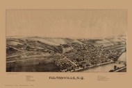 Fultonville, New York 1889 Bird's Eye View - Old Map Reprint