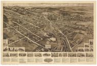 Goshen, New York 1922 Bird's Eye View - Old Map Reprint