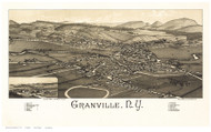 Granville, New York 1886 Bird's Eye View - Old Map Reprint