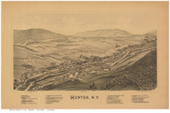 Hunter, New York 1890 Bird's Eye View - Old Map Reprint