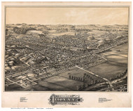 Ilion, New York 1881 Bird's Eye View - Old Map Reprint