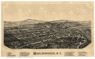 Marlboro, New York 1891 Bird's Eye View - Old Map Reprint