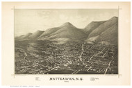 Matteawan, New York 1886 Bird's Eye View - Old Map Reprint