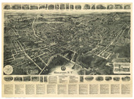 Middletown, New York 1921 Bird's Eye View - Old Map Reprint