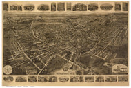 Middletown, New York 1922 Bird's Eye View - Old Map Reprint