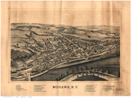 Mohawk, New York 1893 Bird's Eye View - Old Map Reprint