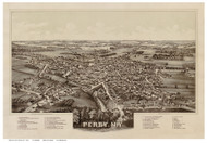 Perry, New York 1892 Bird's Eye View - Old Map Reprint