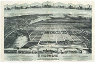 Riverhead, New York 1903 Bird's Eye View - Old Map Reprint