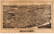 Schenectady, New York 1882 Bird's Eye View - Old Map Reprint