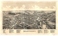 Springville, New York 1892 Bird's Eye View - Old Map Reprint