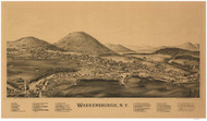 Warrensburg, New York 1891 Bird's Eye View - Old Map Reprint