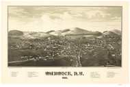 Warwick, New York 1887 Bird's Eye View - Old Map Reprint