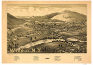 Windsor, New York 1887 Bird's Eye View - Old Map Reprint