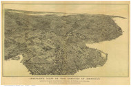 Brooklyn 1897 Bird's Eye View - Old Map Reprint
