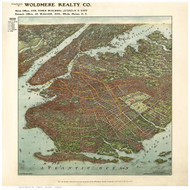 Brooklyn 1908 Bird's Eye View - Old Map Reprint