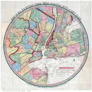 New York City Area 1839 - Eddy - Old Map Reprint