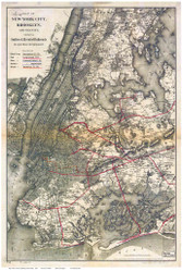 New York City Area 1885 - Colton - Old Map Reprint
