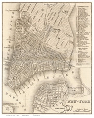New York City 1839 - Tanner - Manhattan - Old Map Reprint