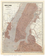 New York City & Vicinity 1845 - Breese - Manhattan - Old Map Reprint