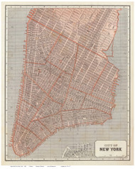 New York City 1845 - Breese - Manhattan - Old Map Reprint
