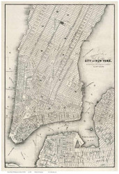 New York City 1860 - Manhattan - Old Map Reprint