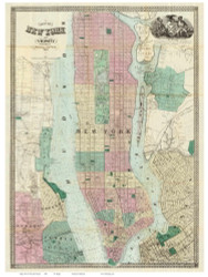 New York City 1863 - Dripps - Manhattan - Old Map Reprint