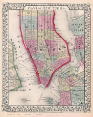 New York City 1867 - Mitchell - Manhattan - Old Map Reprint