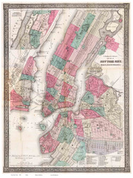 New York City & Brooklyn 1870 - Manhattan - Old Map Reprint