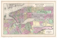 New York City 1880 - Bradley - Manhattan - Old Map Reprint