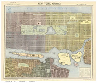 New York City 1883 - Letts (North) - Manhattan - Old Map Reprint
