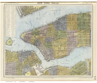 New York City 1883 - Letts (South) - Manhattan - Old Map Reprint