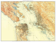 San Francisco and East Bay 1915 - Custom USGS Old Topo Map - California