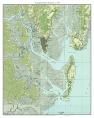 Bruswick 1945 - Custom USGS Old Topo Map - Georgia