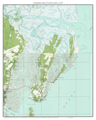 St Simons Island 1945 - Custom USGS Old Topo Map - Georgia