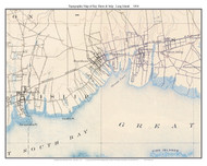Bay Shore and Islip 1904 - Custom USGS Old Topo Map - New York - Long Island