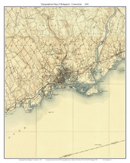 Bridgeport (CT) 1904 - Custom USGS Old Topo Map - New York - Long Island