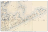 East Hampton 1904 - Custom USGS Old Topo Map - New York - Long Island