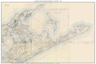 East Hampton & Shelter Island 1904 - Custom USGS Old Topo Map - New York - Long Island